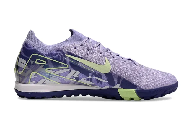 Nike Purple Green Flyknit Upper Graphic-Print Overlay Sneakers 5
