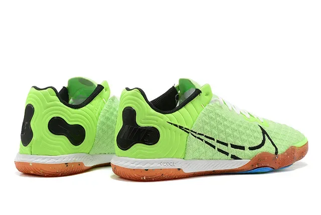 Nike React Phantom Green Orange Textured Knit Upper Speckled Rubber Outsole Sneakers 2