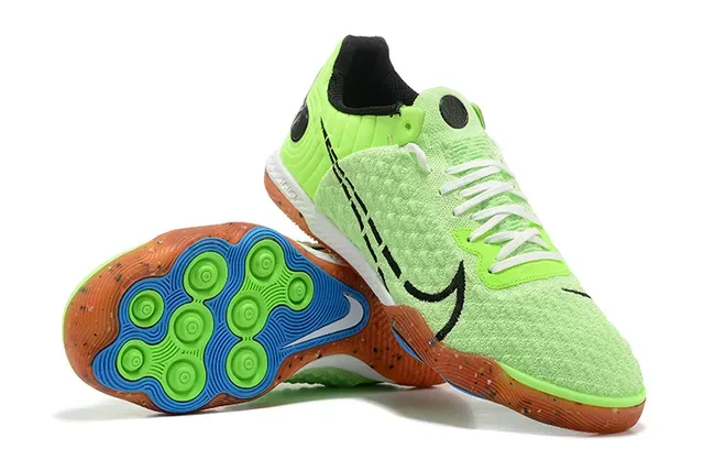 Nike React Phantom Green Orange Textured Knit Upper Speckled Rubber Outsole Sneakers 3