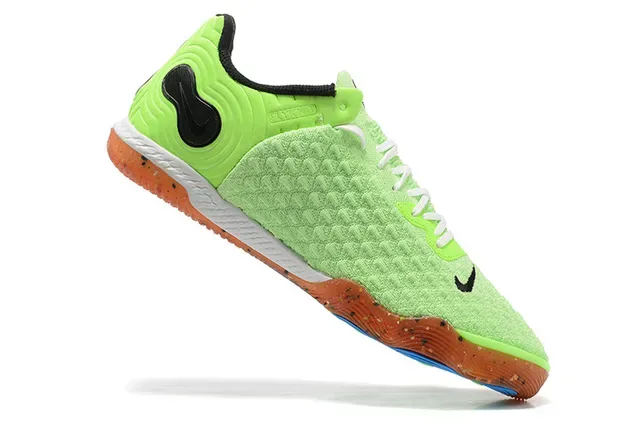 Nike React Phantom Green Orange Textured Knit Upper Speckled Rubber Outsole Sneakers 5