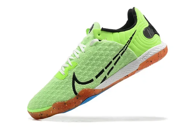 Nike React Phantom Green Orange Textured Knit Upper Speckled Rubber Outsole Sneakers 6