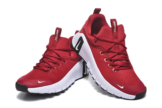 Nike Red and White Knit Lifestyle Sneakers 2