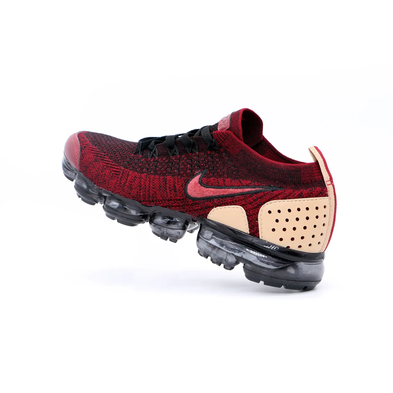 Nike Red Black Flyknit Upper Visible Air Sole Lifestyle Sneakers 2