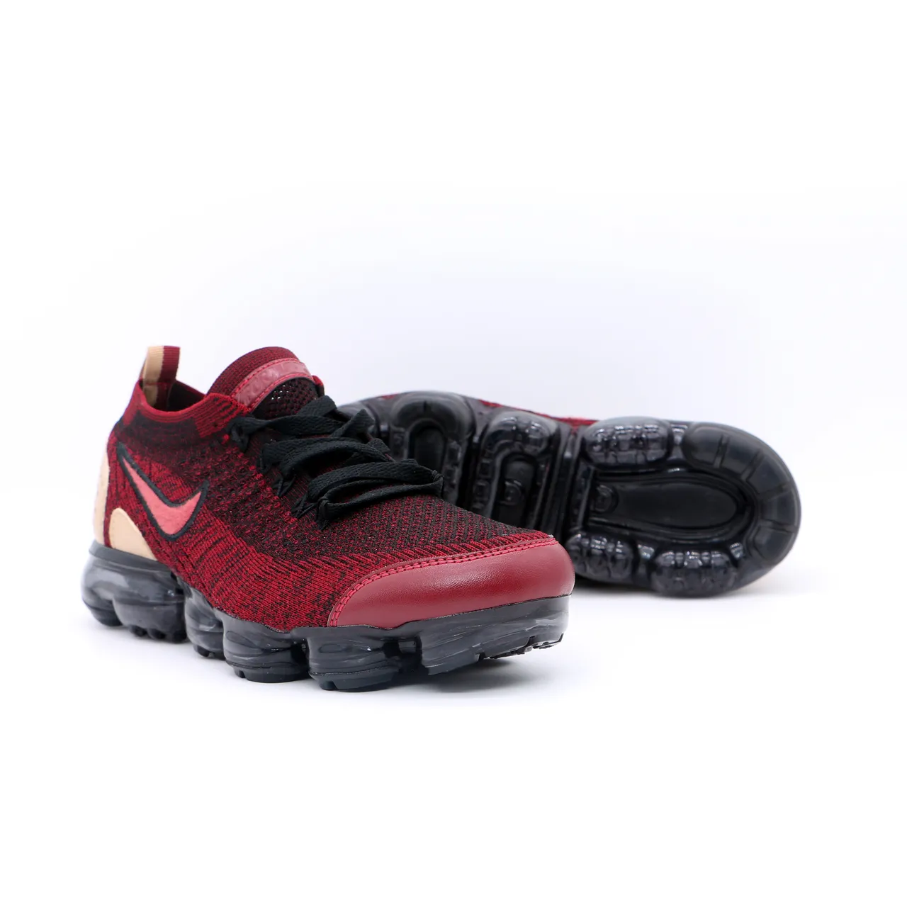 Nike Red Black Flyknit Upper Visible Air Sole Lifestyle Sneakers 5