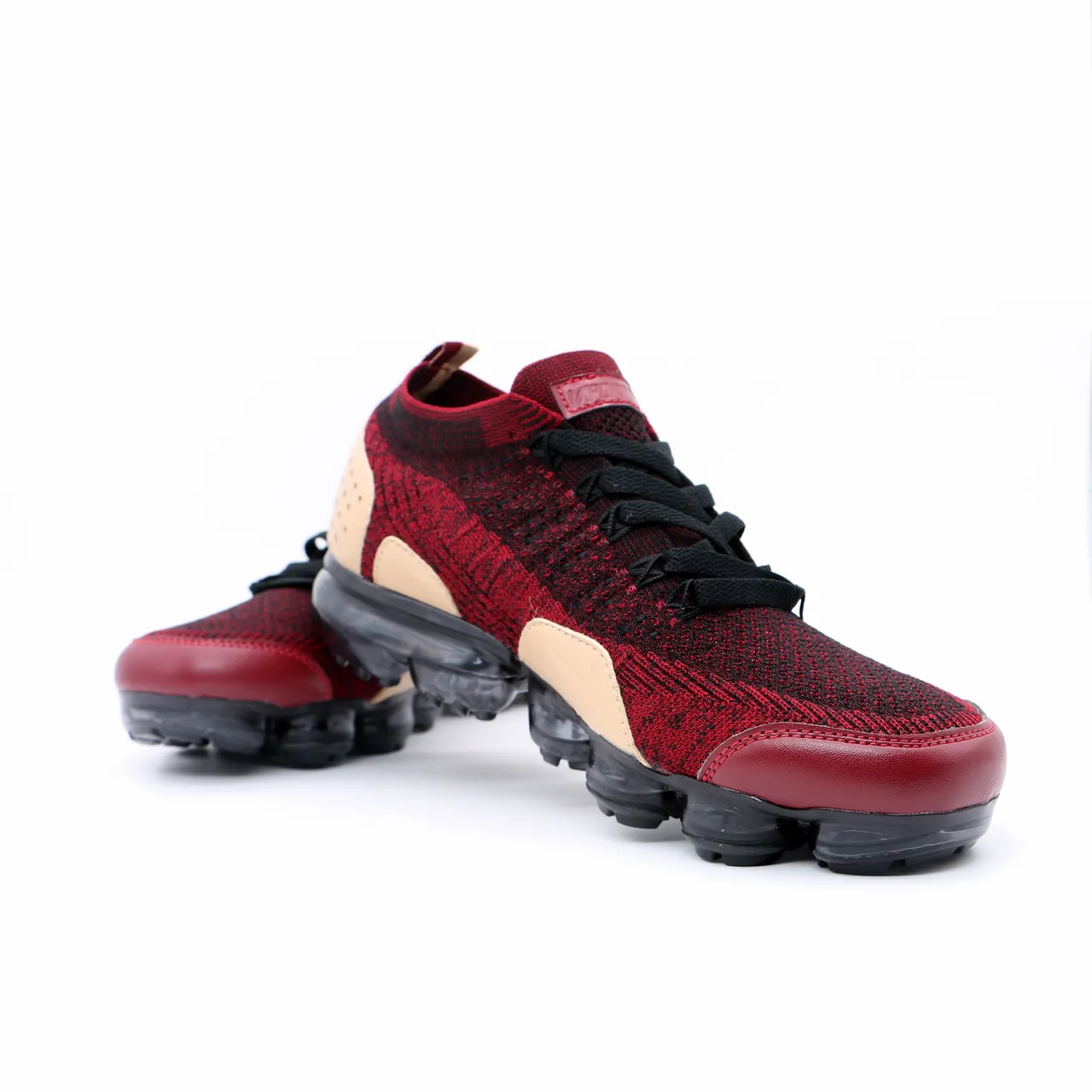 Nike Red Black Flyknit Upper Visible Air Sole Lifestyle Sneakers 7