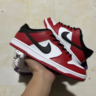 Nike Red Black Low-Top Leather Upper Skateboard Shoes