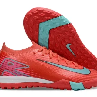 Nike Red Blue Knit Upper Speed Graphic Overlay Turf Soccer Shoes
