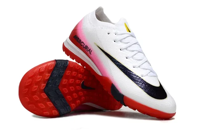 Nike Sapatos de Futebol Turf Vermelho e Azul Upper Knit Overlay Gráfico Speed 8