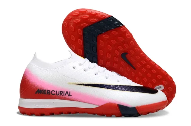 Nike Sapatos de Futebol Turf Vermelho e Azul Upper Knit Overlay Gráfico Speed 11