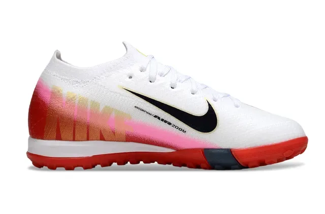 Nike Sapatos de Futebol Turf Vermelho e Azul Upper Knit Overlay Gráfico Speed 12