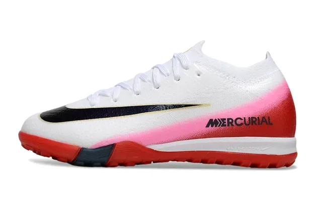 Nike Sapatos de Futebol Turf Vermelho e Azul Upper Knit Overlay Gráfico Speed 13