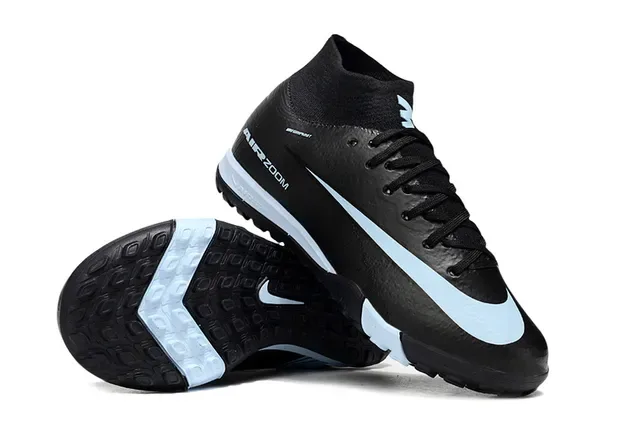 Nike Sapatos de Futebol Turf Vermelho e Azul Upper Knit Overlay Gráfico Speed 14