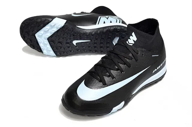 Nike Sapatos de Futebol Turf Vermelho e Azul Upper Knit Overlay Gráfico Speed 15