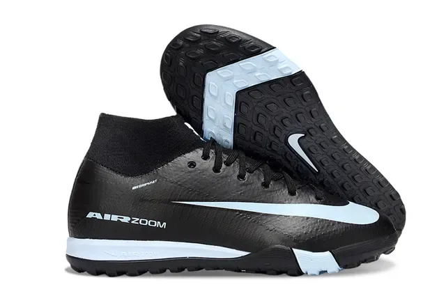 Nike Sapatos de Futebol Turf Vermelho e Azul Upper Knit Overlay Gráfico Speed 17