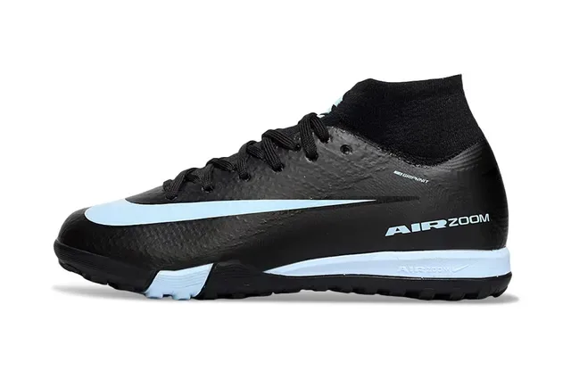 Nike Sapatos de Futebol Turf Vermelho e Azul Upper Knit Overlay Gráfico Speed 19