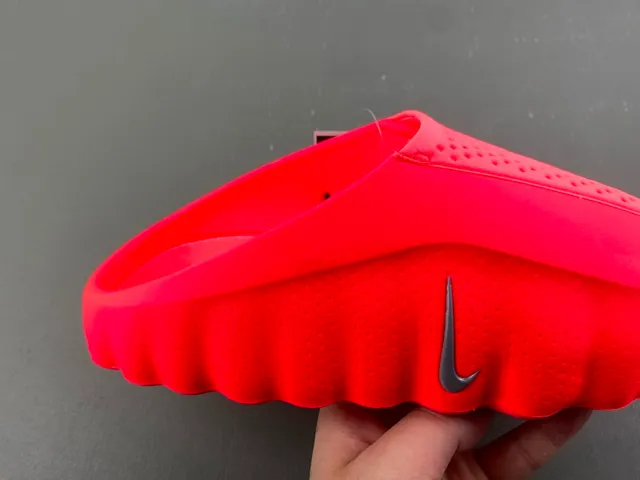 Nike Red Silver Molded Foam Perforated Upper Slippers 3