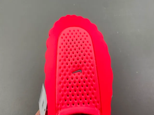 Nike Red Silver Molded Foam Perforated Upper Slippers 4