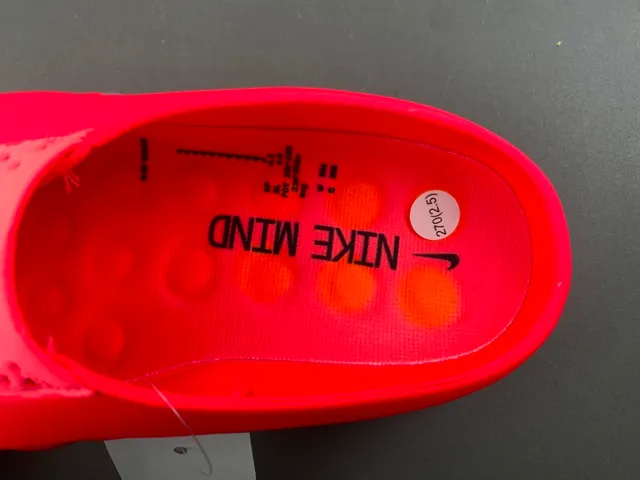 Nike Red Silver Molded Foam Perforated Upper Slippers 5