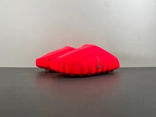 Nike Red Silver Molded Foam Perforated Upper Slippers 8