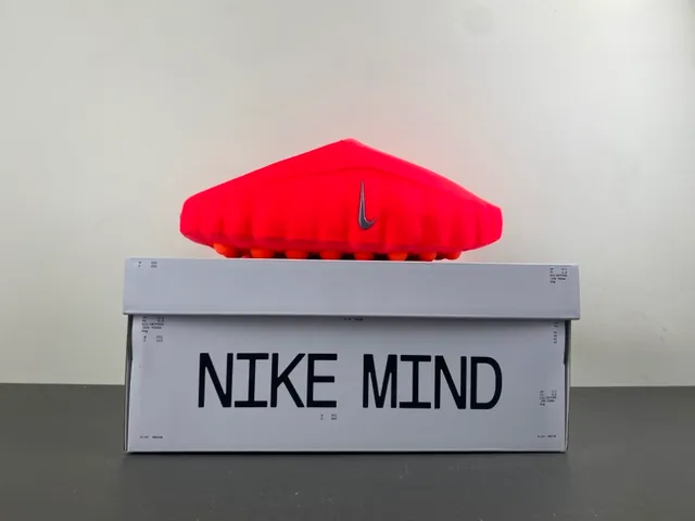 Nike Red Silver Molded Foam Perforated Upper Slippers 13