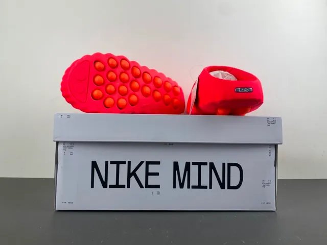 Nike Red Silver Molded Foam Perforated Upper Slippers 14