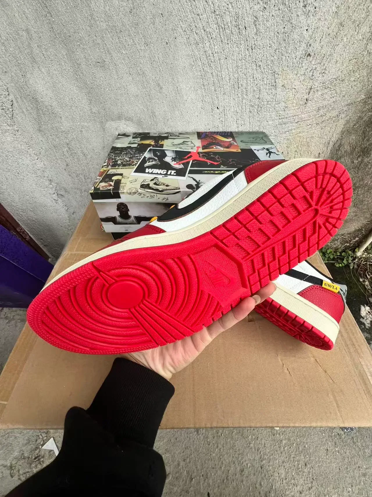 Nike Sneakers Lifestyle en Cuir à Panneaux Rouge et Blanc Low-Top 6
