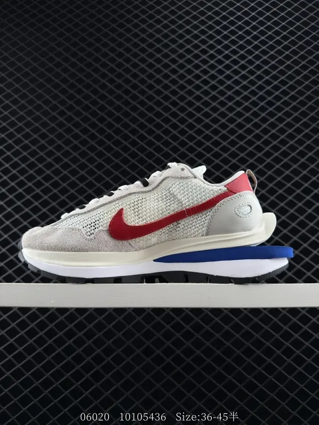 Nike sacai LDV Waffle Beige Red Double-Layered Mesh/suede Upper Lifestyle Sneakers 6