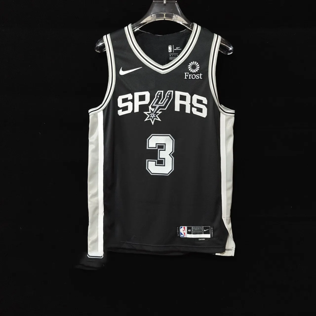 Nike San Antonio Spurs Player Edition Black #3 Basketball Jersey 2