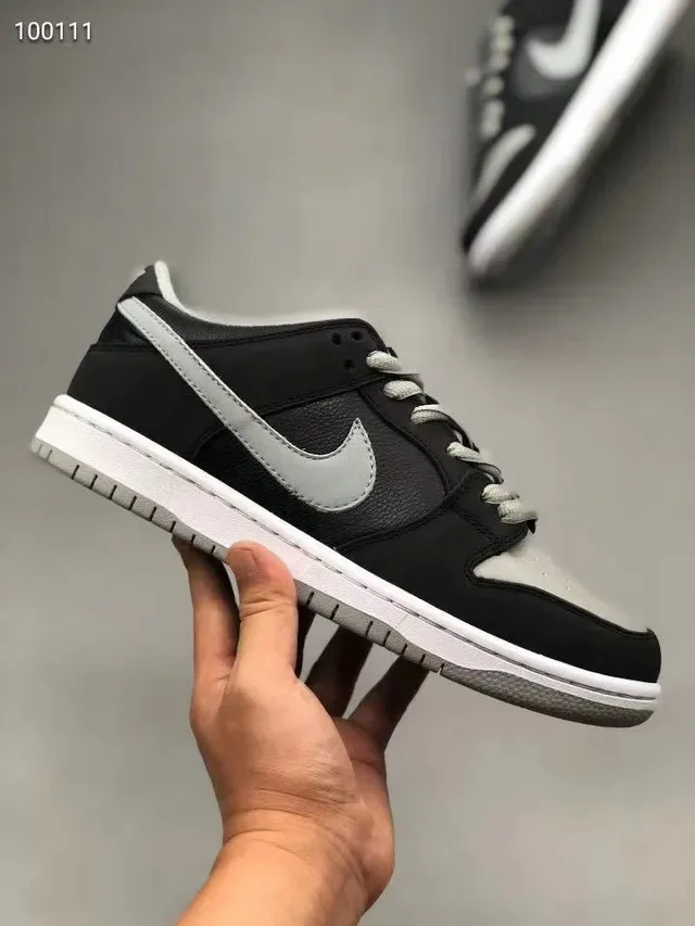 Nike SB Dunk Low Black Light Gray White Skateboard Shoes 13