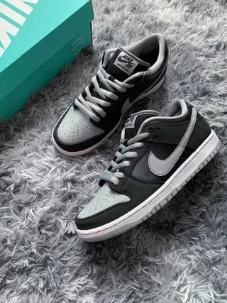 Nike SB Dunk Low Black Light Gray White Skateboard Shoes 21