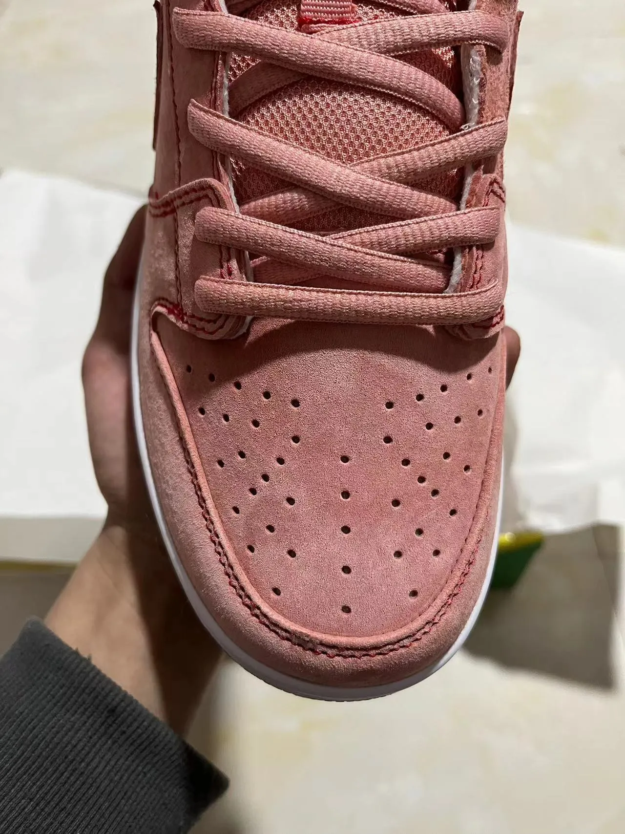 Nike SB Dunk Low Rose Poussiéreuse Daim Chaussures de Skateboard 3