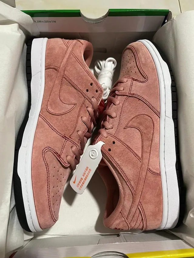 Nike SB Dunk Low Rose Poussiéreuse Daim Chaussures de Skateboard 7