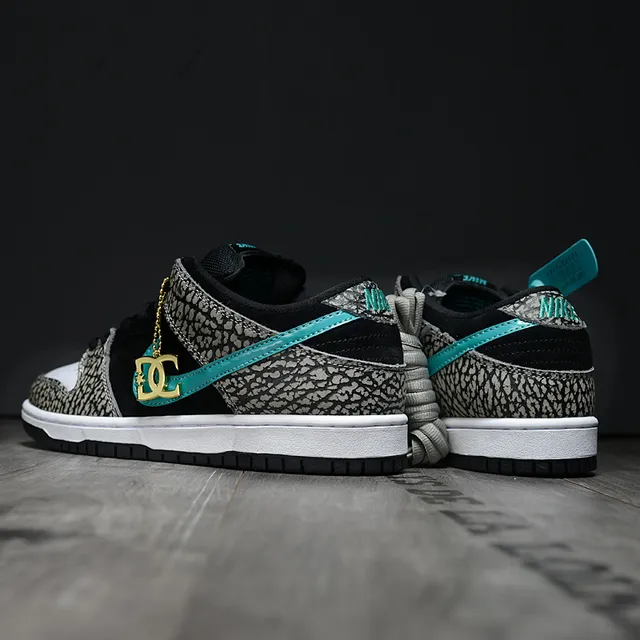 Nike SB Dunk Low chaussures de skateboard avec impression éléphant turquoise 3