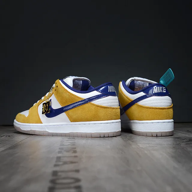 Nike SB Dunk Low Jaune Blanc Bleu Chaussures de Skateboard 3