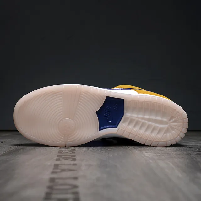 Nike SB Dunk Low Jaune Blanc Bleu Chaussures de Skateboard 5