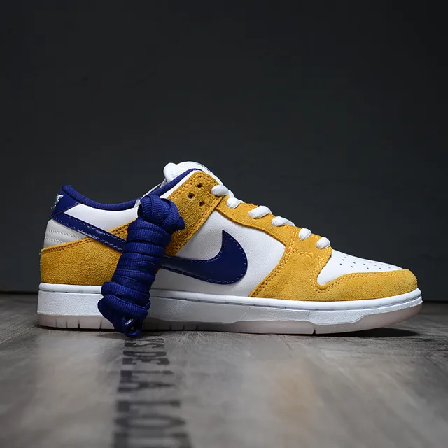 Nike SB Dunk Low Jaune Blanc Bleu Chaussures de Skateboard 6