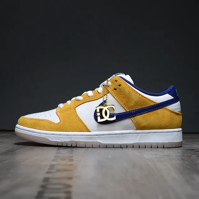 Nike SB Dunk Low Jaune Blanc Bleu Chaussures de Skateboard 7