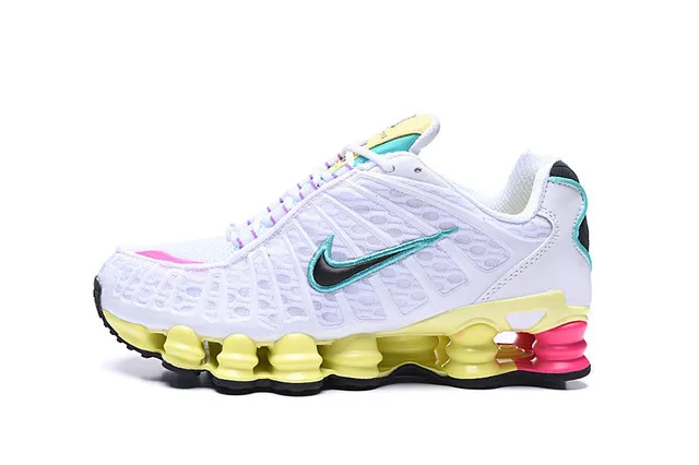 Nike Shox White Multicolor Mesh Upper Synthetic Overlays Lifestyle Sneakers 1