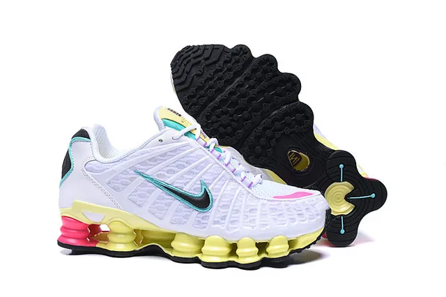 Nike Shox White Multicolor Mesh Upper Synthetic Overlays Lifestyle Sneakers 2