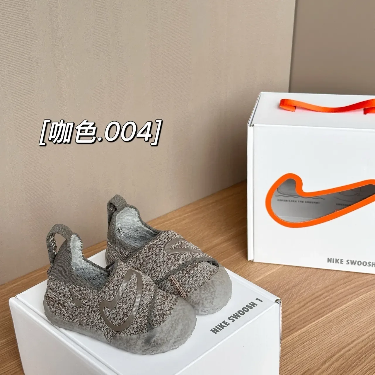 Nike Slip-On Knit First Walker Orange Pink Lifestyle Sneakers 11