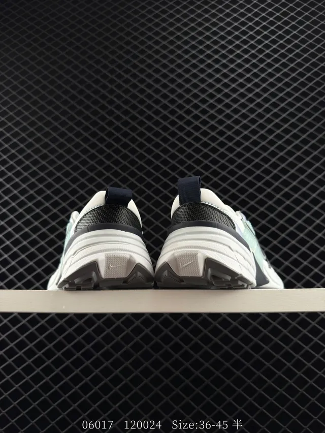 Nike V2K Run White Gray Wave-Shaped Synthetic Cage Open Mesh Upper Chunky Sneakers 3