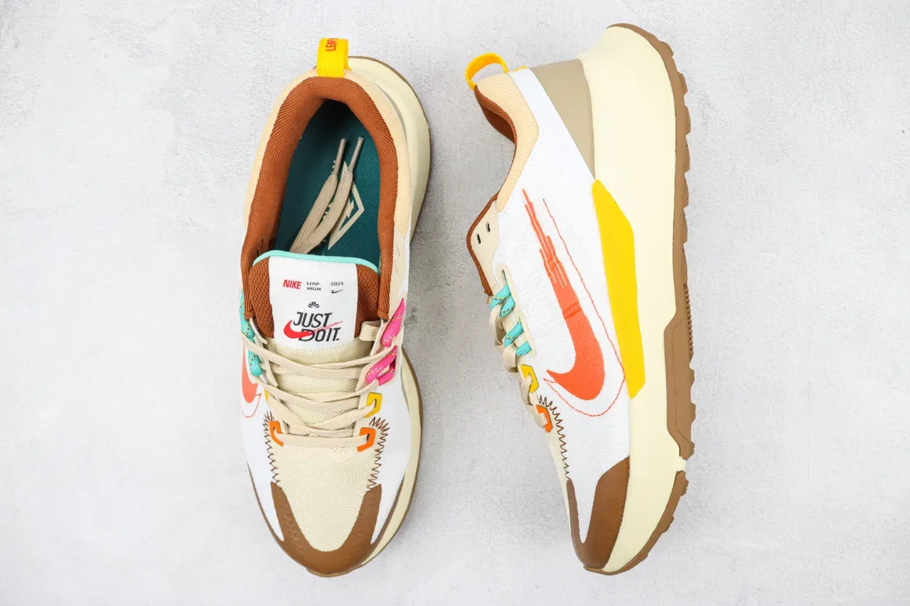 Nike White Beige Chunky Midsole Mesh And Synthetic Overlay Upper Lifestyle Sneakers 3