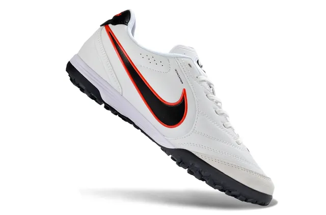 Nike White Black Low-Top Synthetic Leather Upper Artificial-Grass Soccer Shoes 2