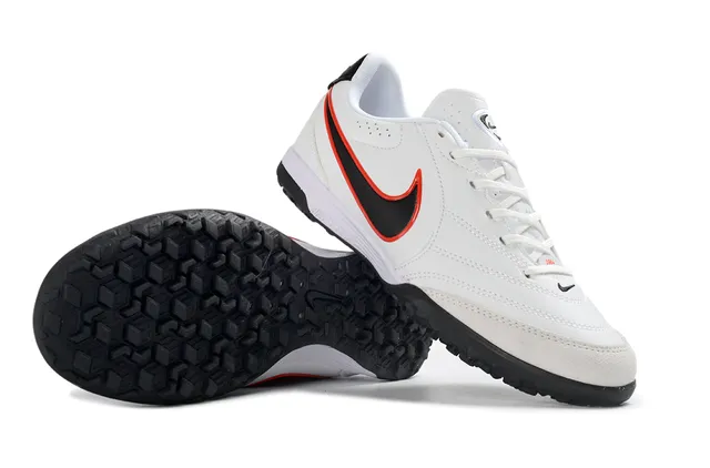 Nike White Black Low-Top Synthetic Leather Upper Artificial-Grass Soccer Shoes 4