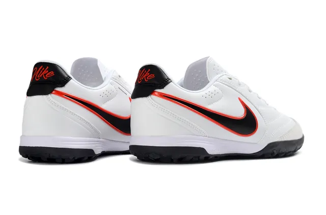 Nike White Black Low-Top Synthetic Leather Upper Artificial-Grass Soccer Shoes 5