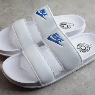 Nike White Blue Dual-Strap Molded EVA Footbed Slippers