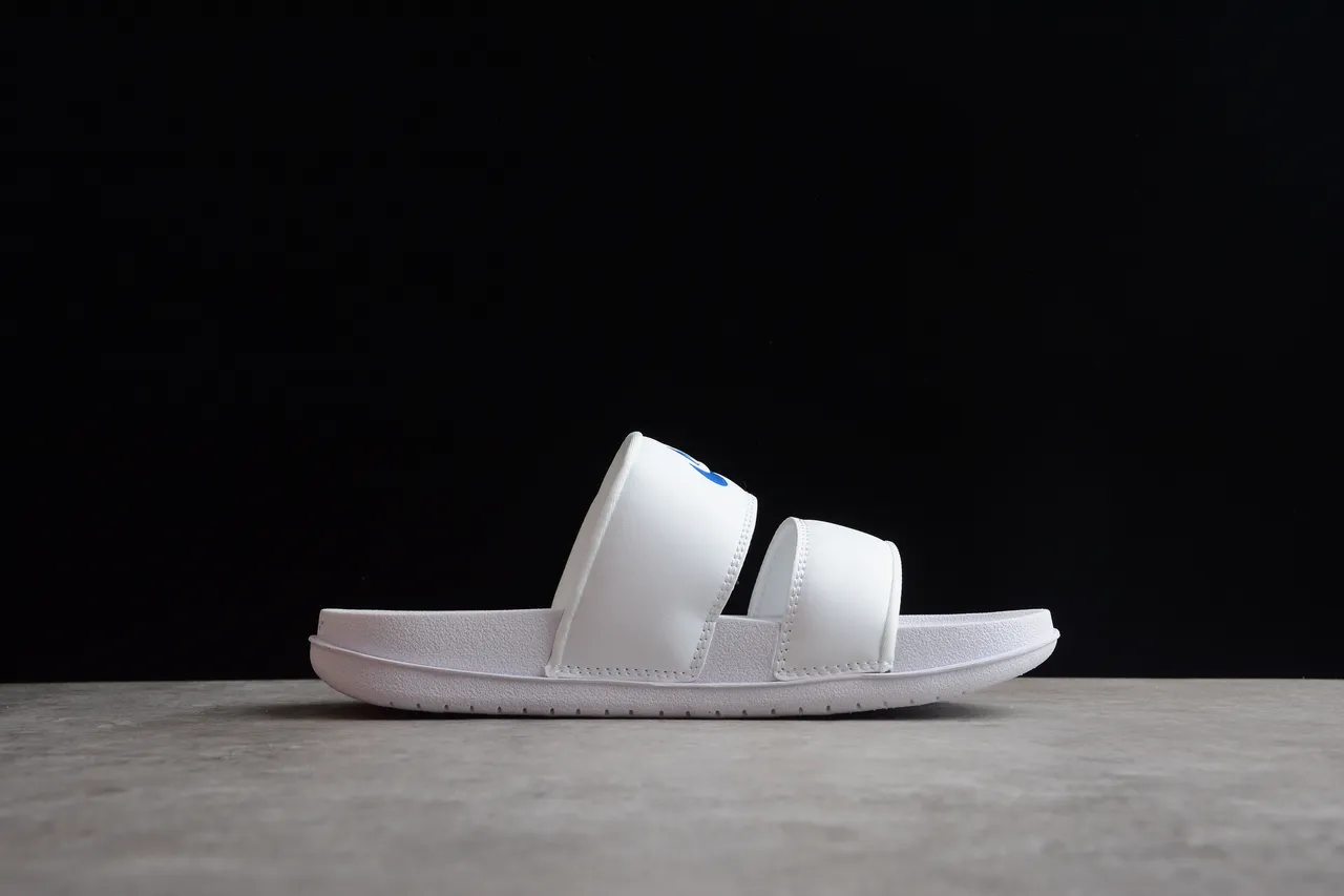 Nike White Blue Dual-Strap Molded EVA Footbed Slippers 11
