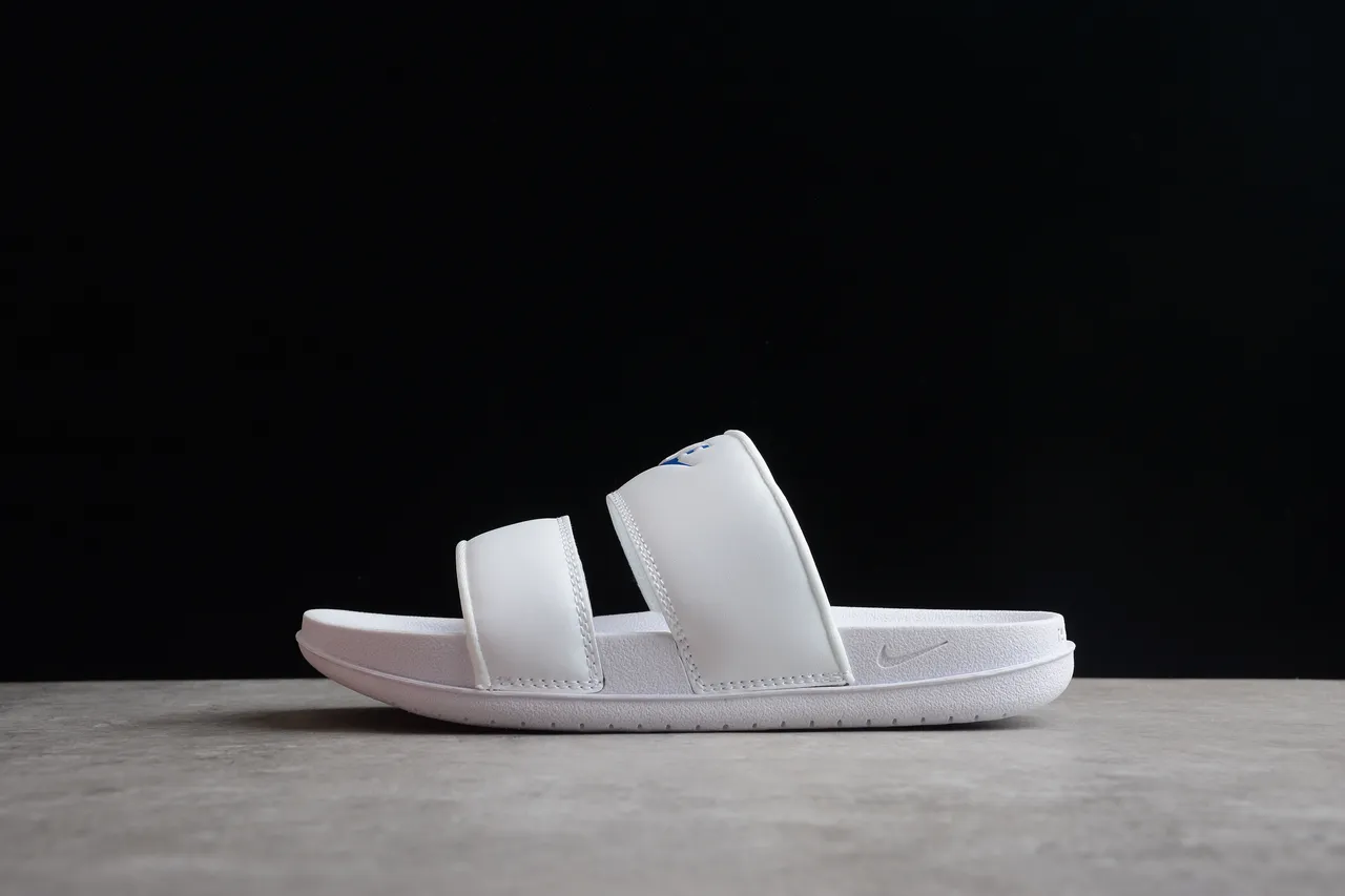 Nike White Blue Dual-Strap Molded EVA Footbed Slippers 13
