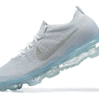 Nike Chaussures Running Blances Bleues Flyknit Upper Full-Length Visible Air Unit