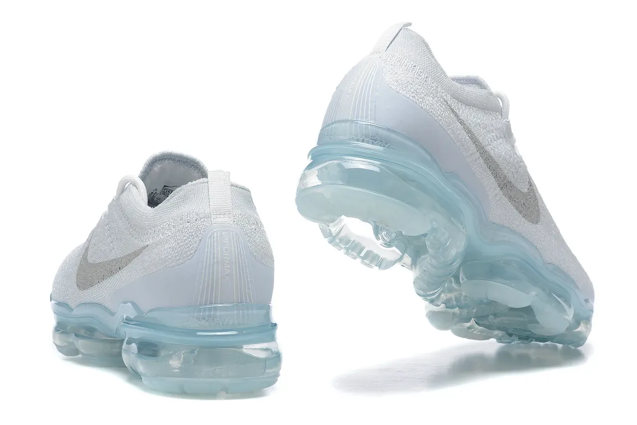 Nike White Blue Flyknit Upper Full-Length Visible Air Unit Running Shoes 2